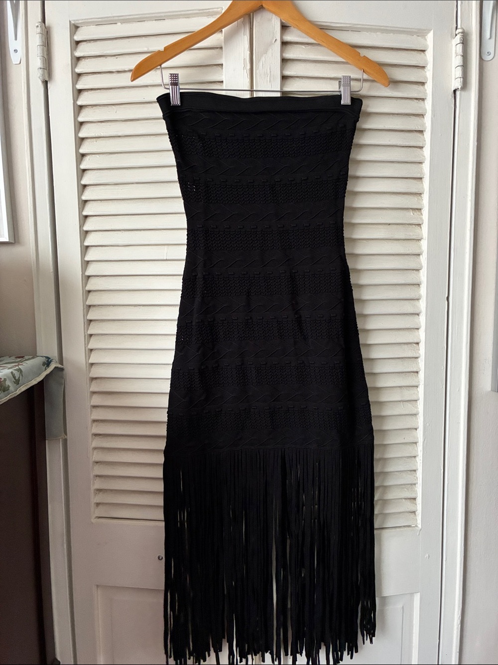 Sandro women’s black strapless dress